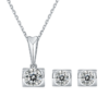 Angel Kiss S925 Silver Plated Platinum Moissanite Diamond Pendant Earnail Set 3